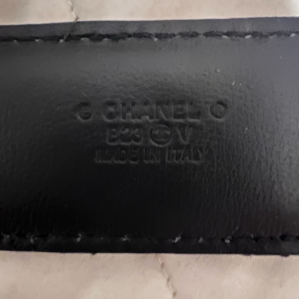 CHANEL ❤️‍🔥BLACK QUILTED NEW CC LOGO GOLD BUCKLE BELT size 85 - Picture 12 of 13